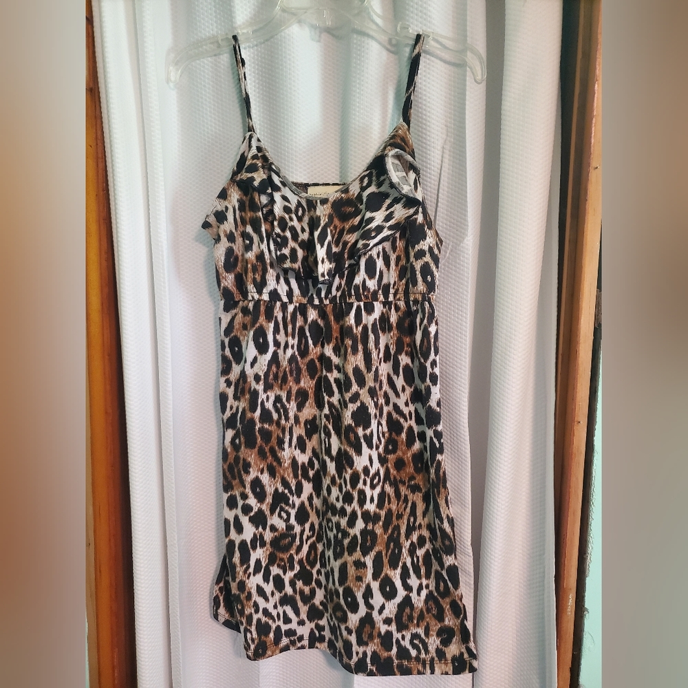 Leopard print mini dress